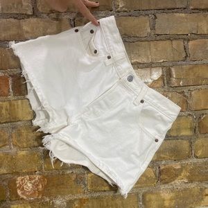 Levi’s 501 White Denim High Waisted Shorts